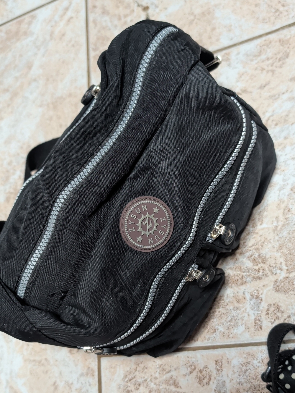 Black Nylon Crossbody Sling Bag - Compact Everyday Carry
